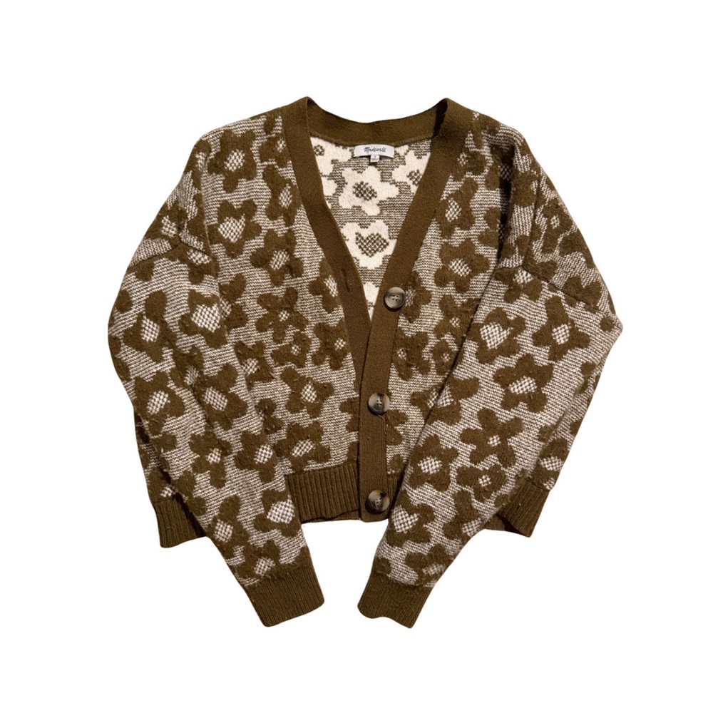 Madewell Knit Floral Sweater Brown Size S